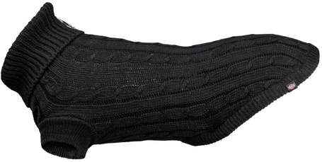 Trixie Hundekönig stílusos fekete kutyapulcsi garbós nyakkal és ujjakkal (XS | Haskörméret: 36 cm | Háthossz: 30 cm) 31450728