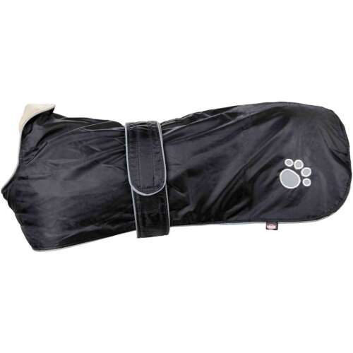 Trixie Orléans fekete kutyakabát mancsnyomattal, vízálló, tépőzáras, M méret