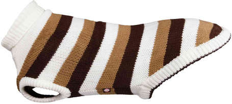 Trixie Hamilton barna/fehér csíkos kutyapulóver (L | Haskörméret: 64 cm | Háthossz: 60 cm) 31450819