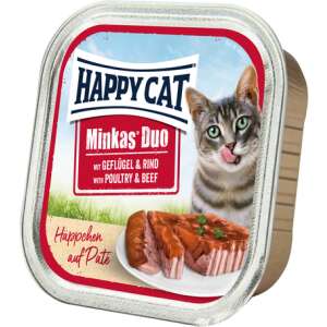 Happy Cat Duo szárnyas- és marhahúsos pástétom falatkák (48 x 100 g) 4800 g 50595247 Macskaeledelek - 48 db