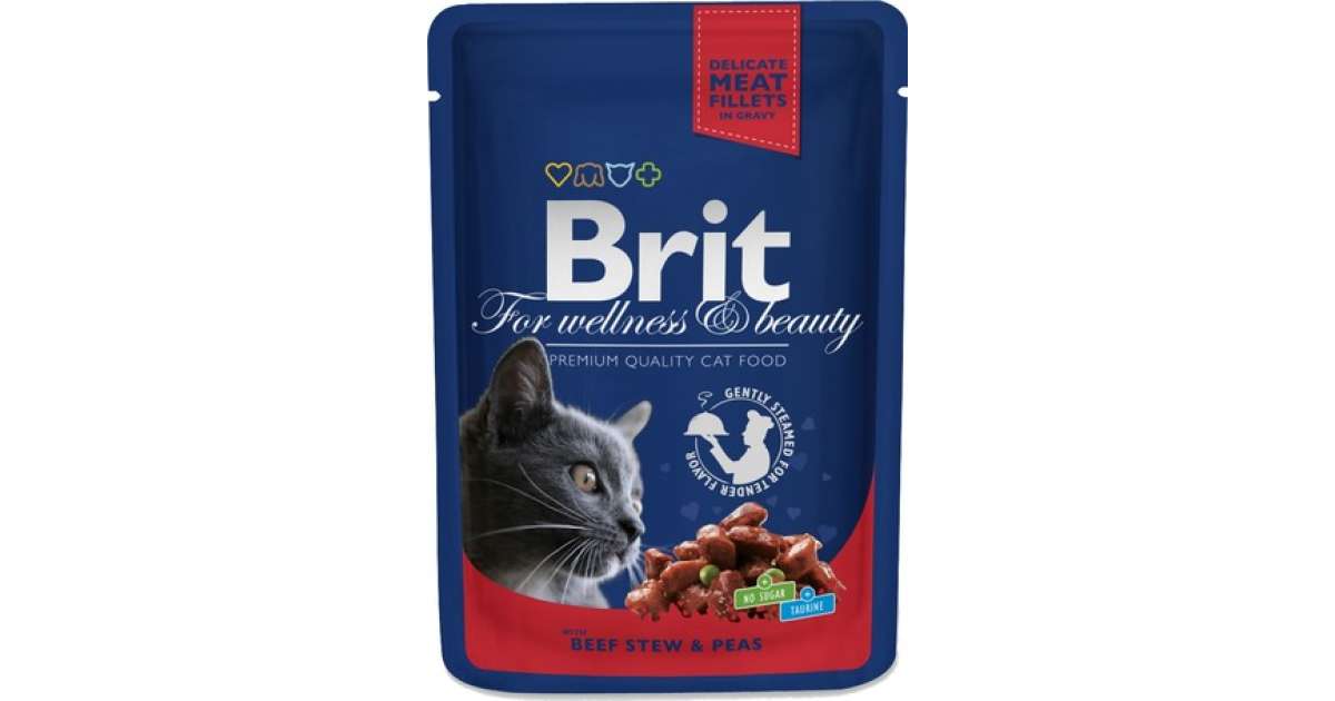 Brit Premium Cat with Beef Stew & Peas (48 x 100 g) 4.8kg Pepita.hu