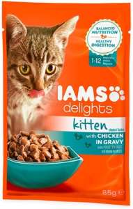 IAMS Cat Delights Kitten – Csirke falatkák ízletes szószban (48 x 85 g) 4080 g 31451406 Macskaeledelek - 48 db
