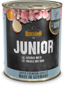 Belcando Junior konzerv baromfihússal és tojással (18 x 800 g) 14400 g 31451451 Kutyaeledelek - 18 db