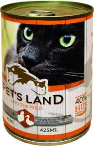 Pet's Land Cat konzerv baromfival (48 x 415 g) 19.92 kg 31451502 Macskaeledelek - 48 db