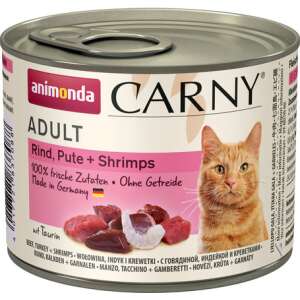 Animonda Carny Adult pulykás, marhás és garnélás konzerv macskáknak (6 x 200 g) 1200 g 50595023 Macskaeledelek
