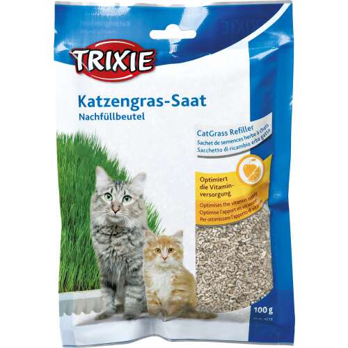 Trixie bio macskafű utántöltő 100g, vitaminban gazdag bio fűmag, macskafű termesztéséhez, utántöltő csomag