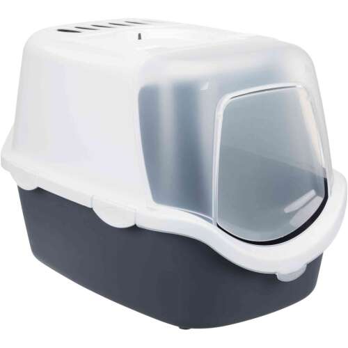 Trixie Vico Easy Clean fedeles macskatoalett, szürke és fehér, szénszűrővel