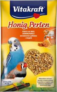 Vitakraft Mézes Gyöngyök hullámos és egzotikus madaraknak, mézzel, vitaminokkal és ásványi anyagokkal - Madáreleség