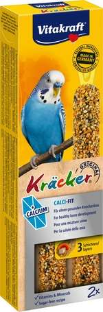 Vitakraft Kracker Calci-Fit kalciumos dupla rúd hullámosnak, 2 x 30g, 60g - Kiegészítő takarmány madaraknak