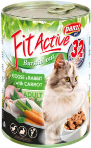 FitActive Cat Adult Goose & Rabbit with Carrot (24 x 415 g) 9.96 kg 31453894 Macskaeledel - Felnőtt