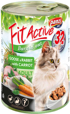 FitActive Cat Adult Goose & Rabbit with Carrot (24 x 415 g) 9.96 kg