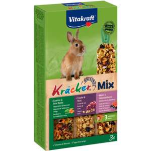 Vitakraft Kracker Mix zöldséges, mogyorós, erdei gyümölcsös tripla rúd nyúlnak (3 x 56 g) 168 g