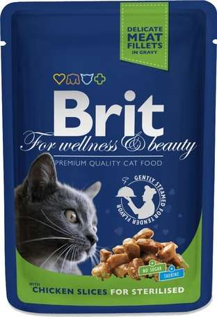 Brit Premium Cat with Chicken Slices for Sterilised (24 x 100 g) 2.4kg 31456620