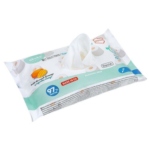 Akuku Mango Feuchtes Toilettenpapier Offene Packung