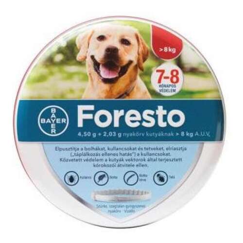 Foresto kullancs- és bolhanyakörv közepes és nagytestű kutyáknak (8 kg fölött; 70 cm)
