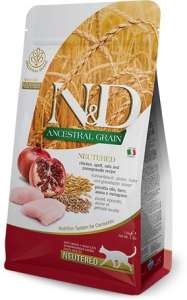 N&D Cat Adult Chicken & Pomegranate Neutered Low Grain 300 g 31457917 Macskaeledel - Felnőtt