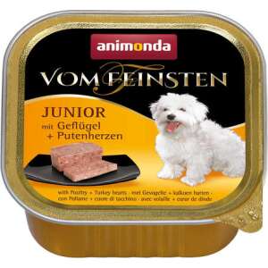 Animonda Vom Feinsten Junior – Szárnyashúsos és pulykaszíves kutyaeledel (11 x 150 g) 1.65 kg 50595625 Kutyaeledelek - Alutálkás