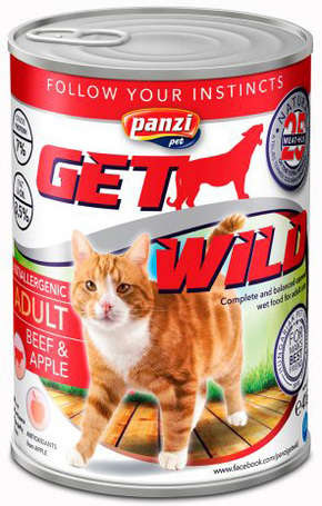 Panzi GetWild Cat Adult Beef & Apple konzerv 415 g