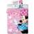 Disney Minnie Mouse bedding set for kids, pink with polka dots and hearts, featuring Minnie Mouse