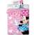 Disney Minnie Mouse bedding set for kids, pink with polka dots and hearts, featuring Minnie Mouse
