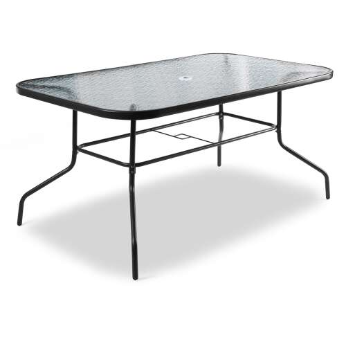 Fieldmann FDZN 5020 Garden Table, black, tempered glass top, metal frame