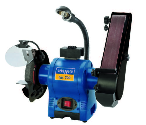 Scheppach BGS 700 combination grinder, 370W, with grinding wheel and belt sander