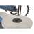 Scheppach SD 1600 V scroll saw, electric jigsaw, woodworking tool, close-up of the blade and table