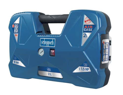 Scheppach Air Case 2L ölfreier Kompressor, 8 bar, 1,5 PS