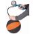 Inflating ball with Scheppach Air Case portable compressor and pressure gauge