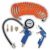 Scheppach compressor accessory kit including air gun, tire inflator with gauge, and air hose