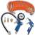 Scheppach 6-piece compressor accessory set, includes air hose, tire inflator, blow gun, and 3 nozzles