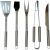 Fieldmann FZG 9016 5-piece stainless steel grill tool set including spatula, brush, fork, tongs, and knife