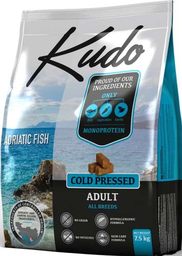 Kudo Adriatic Fish - hidegen sajtolt felnőtt kutyatáp 15 kg (2 x 7,5 kg) 31473574