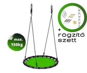 Zolta Swing Stock fémvázas Fészekhinta 120cm + rögzítő szett (Z02) #zöld