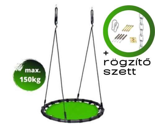 Zolta Swing Stock fémvázas Fészekhinta 120cm + rögzítő szett (Z02) #zöld 31476402