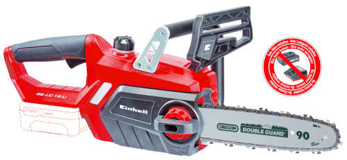 Einhell GE-LC 18 Li Solo akkumulátoros láncfűrész, piros és fekete színben, Oregon Double Guard 90 lánccal