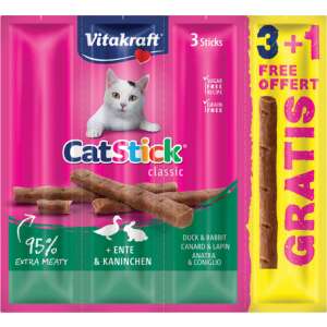 Vitakraft Cat Stick Classic kacsás és nyulas húsrudak macskáknak (4 x 6 g | 3 + 1 grátisz) 18 g 32358888 Macskaeledel