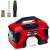 Einhell PRESSITO Solo cordless compressor, red, with 3 piece nozzle adapter set