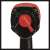 Einhell TC-PW 610 pneumatic impact wrench, red and black, close-up of torque setting switch