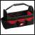 Einhell tool bag, black and red, with multiple pockets