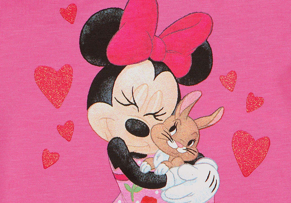 Disney Minnie szíves nyuszis rövid ujjú baba body - 56-os méret