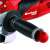 Close-up of Einhell TE-AG 125/750 750W angle grinder showing the soft grip handle