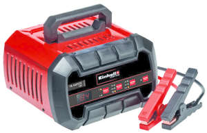 Einhell CE-BC 15 M Batterieladegerät, rot, mit digitalem Display und Krokodilklemmen - Einhell