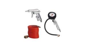 Set compresor Einhell 3 piese, include suflantă de aer, pistol de umflare a anvelopelor și furtun de 5m - Accesorii compresoare