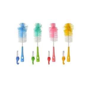 Akuku cumisüveg és cumi tisztító kefe készlet, válogatott színek - Akuku