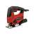 Einhell TC-JS 80/1 jigsaw, red and black electric saw for cutting wood, plastic, and metal