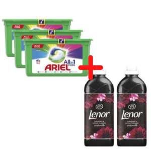 Ariel Allin1 Pods Color 3x33 + Lenor Diamond & Lotus Flower Öblítő 2x1,42L