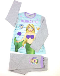 Lány Pizsama - Hableány #szürke-kék 31492340 Gyerek pizsamák, hálóingek - Kétrészes pizsama