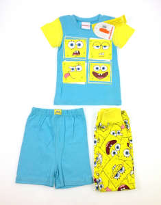 Nickelodeon 3 részes Pizsama - Spongyabob #kék-sárga