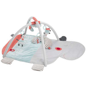 Baby Fehn 3D Activity Játszószőnyeg játékhíddal - Víziló #szürke 31514949 